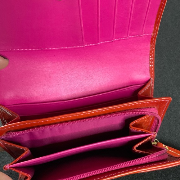 Coach Floral Accent Wallet in Tan and Red - Picture 6 of 7